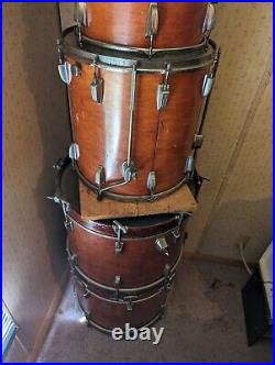 1970s LUDWIG DRUM SET DOUBLE BASS 6 PIECE KIT 3 PLY RARE 1972-1976 FLOOR TOM