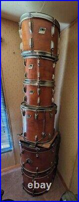 1970s LUDWIG DRUM SET DOUBLE BASS 6 PIECE KIT 3 PLY RARE 1972-1976 FLOOR TOM