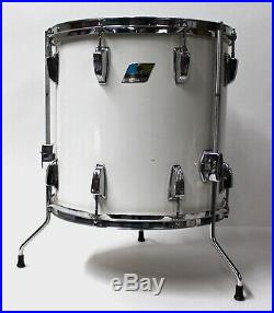 1970s Ludwig Blue & Olive Badge Drum Kit Set 22, 14, 12, 10 White