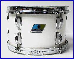 1970s Ludwig Blue & Olive Badge Drum Kit Set 22, 14, 12, 10 White