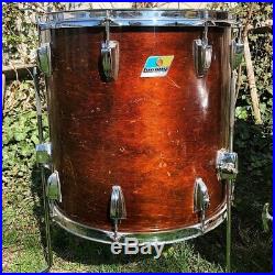 1970s Ludwig Walnut Thermogloss Drum Set 3 ply 13 16 22 USA
