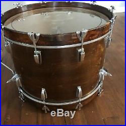 1970s Ludwig Walnut Thermogloss Drum Set 3 ply 13 16 22 USA