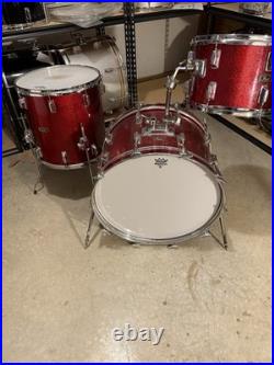 1970s Pearl Fiberglass Drum Kit Red Sparkle 13/16/22 Vintage Shell Pack