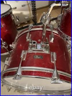 1970s Pearl Fiberglass Drum Kit Red Sparkle 13/16/22 Vintage Shell Pack
