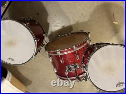 1970s Pearl Fiberglass Drum Kit Red Sparkle 13/16/22 Vintage Shell Pack