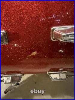 1970s Pearl Fiberglass Drum Kit Red Sparkle 13/16/22 Vintage Shell Pack