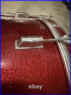 1970s Pearl Fiberglass Drum Kit Red Sparkle 13/16/22 Vintage Shell Pack 1970s Pearl Fiberglass Drum Kit Red Sparkle 13/16/22 Vintage Shell Pack