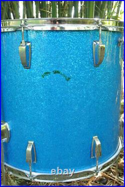 1971 LUDWIG USA 18 CLASSIC FLOOR TOM in BLUE SPARKLE for YOUR DRUM SET! #F216