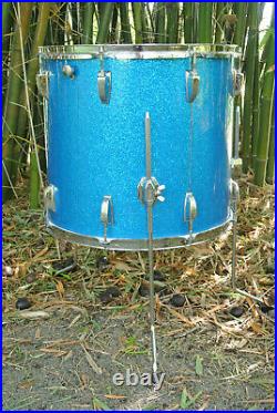 1971 LUDWIG USA 18 CLASSIC FLOOR TOM in BLUE SPARKLE for YOUR DRUM SET! #F216
