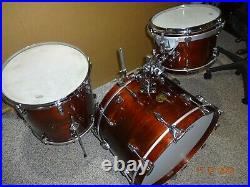1972 Vintage Gretsch Drum Set Walnut 6 Ply Maple Ultra Thin Shells 22/16/13 Nice