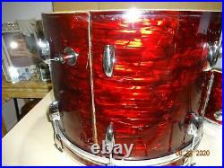 1972 Vintage Rare Gretsch Drum Set Progressive Jazz Red Wine Pearl 20 14 12