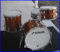 1973-1975 Sonor Rosewood Champion drum set. VG-EC. RARE