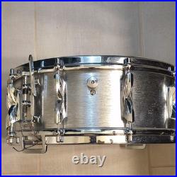 1973 Premier Hi Fi Brushed Metal Snare Drum With Antique Carrying Case
