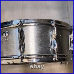 1973 Premier Hi Fi Brushed Metal Snare Drum With Antique Carrying Case