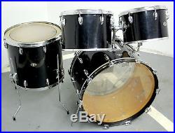1974 Slingerland Niles, Black 4pc Drum Set, 24x14, 18x16, 14x10, 13x9
