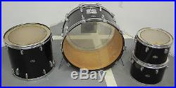 1974 Slingerland Niles, Black 4pc Drum Set, 24x14, 18x16, 14x10, 13x9