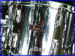 1975-79 Pearl vintage chrome steel over maple/wood-fiber drum set 13 pieces