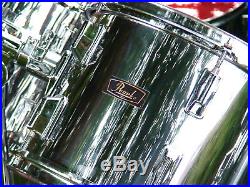 1975-79 Pearl vintage chrome steel over maple/wood-fiber drum set 13 pieces