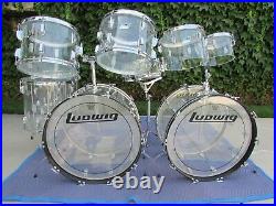 1976 Vintage Ludwig Vistalite Nine Piece Drum Set