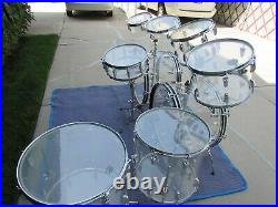 1976 Vintage Ludwig Vistalite Nine Piece Drum Set