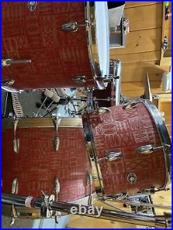 1976 Vintage slingerland drum set- Red Aztec