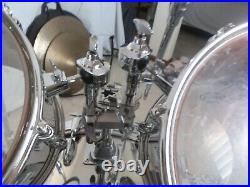 1977 Vintage Yamaha Pre Recording Custom 9000 Drum Set Chrome Over Real Wood 4pc