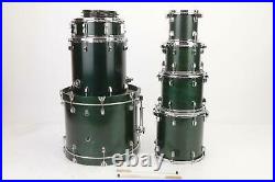 1998 Ludwig Classic Birch 7pc Shell Pack Drum Set Green with Humes & Berg #38572