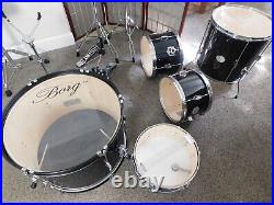 2005 COMPLETE 11PC Drum Set Cymbals HiHat Tympana Bells Bag Sticks Borg MD760 VG
