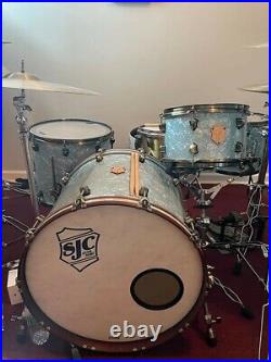 2019 Sjc Custom Drums Acoustic Kit Blue Pearl Mint Condition