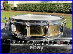 3.5x14 Piccolo Brass Snare Drum made by Timekeeper Percussion Custom Drums