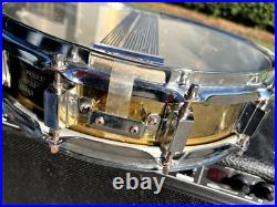 3.5x14 Piccolo Brass Snare Drum made by Timekeeper Percussion Custom Drums