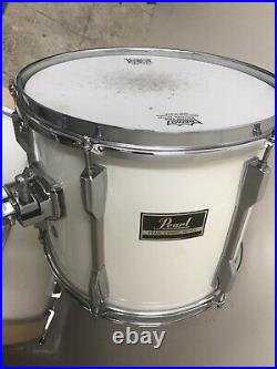 4 PC PEARL DRUMS EXPORT SERIES WHITE EARLY 90's DRUM Set