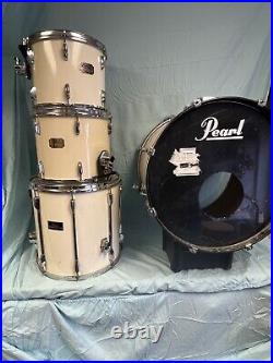 4 PC PEARL DRUMS EXPORT SERIES WHITE EARLY 90's DRUM Set cheap ready