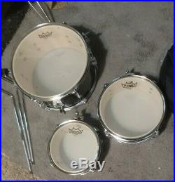 4 pc. Ludwig travel/Jazz kit 22x9 bass drum! 22,8,10,13 nesting drum set with Remo