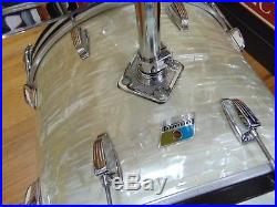 4 pc Vintage Ludwig 3 Ply Hollywood Drum Set WMP 70's B/O Badge Bass Toms CLEAN