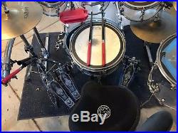 5 Piece Crush Clear Acrylic Drum Set Complete