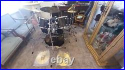 5pc Complete Full Size Pro Adult Drum Set Kit Remo Heads, Zildjian Cymbals