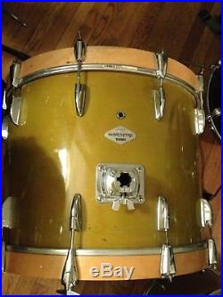 7 Piece Yamaha Beech Custom Drum Set Kit Yellow Pear Frank Katz of Brand X owned