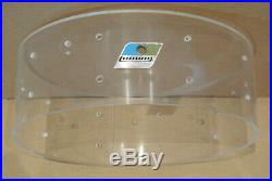 70's LUDWIG 14 CLEAR VISTALITE SNARE DRUM SHELL + BADGE for YOUR SET! LOT #Z812