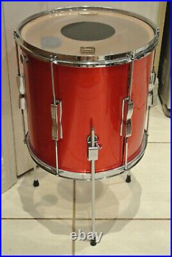 70's LUDWIG 14 CLUB DATE 3-PLY FLOOR TOM in RED SILK for YOUR DRUM SET! #Z819
