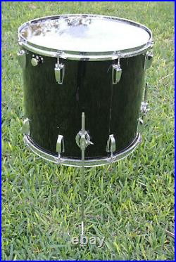 70's LUDWIG CHICAGO 18 CLASSIC BLACK VISTALITE FLOOR TOM for YOUR DRUM SET E869