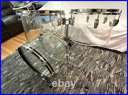 70's Ludwig Vistalite 4pc Drum Set Clear Great Condition