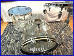 70's Ludwig Vistalite 4pc Drum Set Clear Great Condition