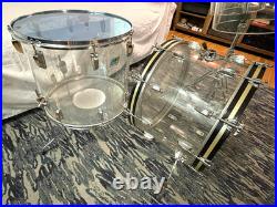 70's Ludwig Vistalite 4pc Drum Set Clear Great Condition