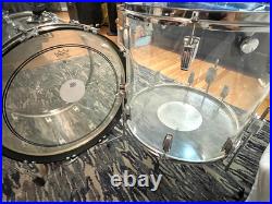 70's Ludwig Vistalite 4pc Drum Set Clear Great Condition