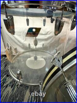 70's Ludwig Vistalite 4pc Drum Set Clear Great Condition