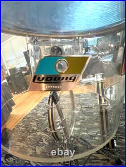 70's Ludwig Vistalite 4pc Drum Set Clear Great Condition