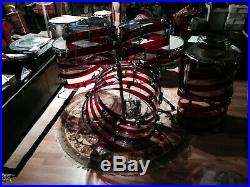 70's Ludwig Vistalite C Pattern Red Swirl Concert Tom Drum Set 10 PIECES TOTAL