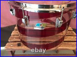 70's Ludwig Vistalite C Pattern Red Swirl Concert Tom Drum Set with Stands