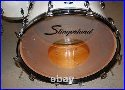 70's Vintage Slingerland Modern Solo Drum Set Kit 22 12 13 16 Very good white